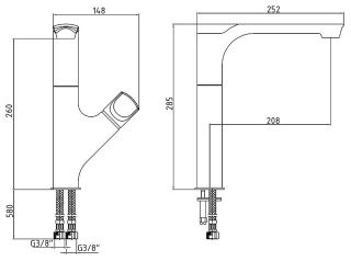 Смеситель для кухни E.C.A. Myra 104118063EX белый/хром